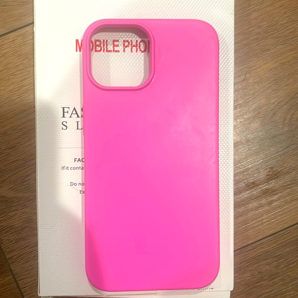 Hot pink iPhone 15 phone case